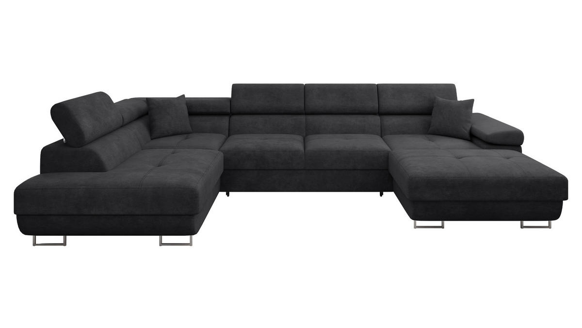 WOHNLANDSCHAFT Torezio Bis, Seite: Links - Anthrazit, Holz/Textil (346/90/203cm) - MIRJAN24