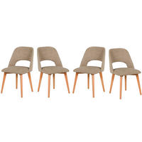 ESSZIMMERSTUHL 4x "MONTI 4", natür buche, aragon 20 - Birkefarben/Grau, Holz (43/83/40cm) - Leaf Design