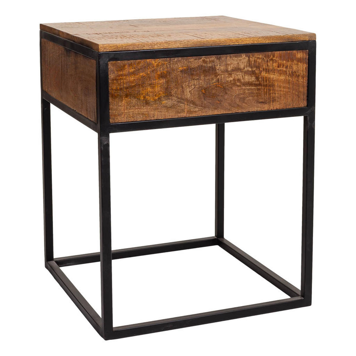 NACHTTISCH aus Metall und Holz, braun, 61x57cm - Braun, Holz (61/57/61cm) - Wanderlust