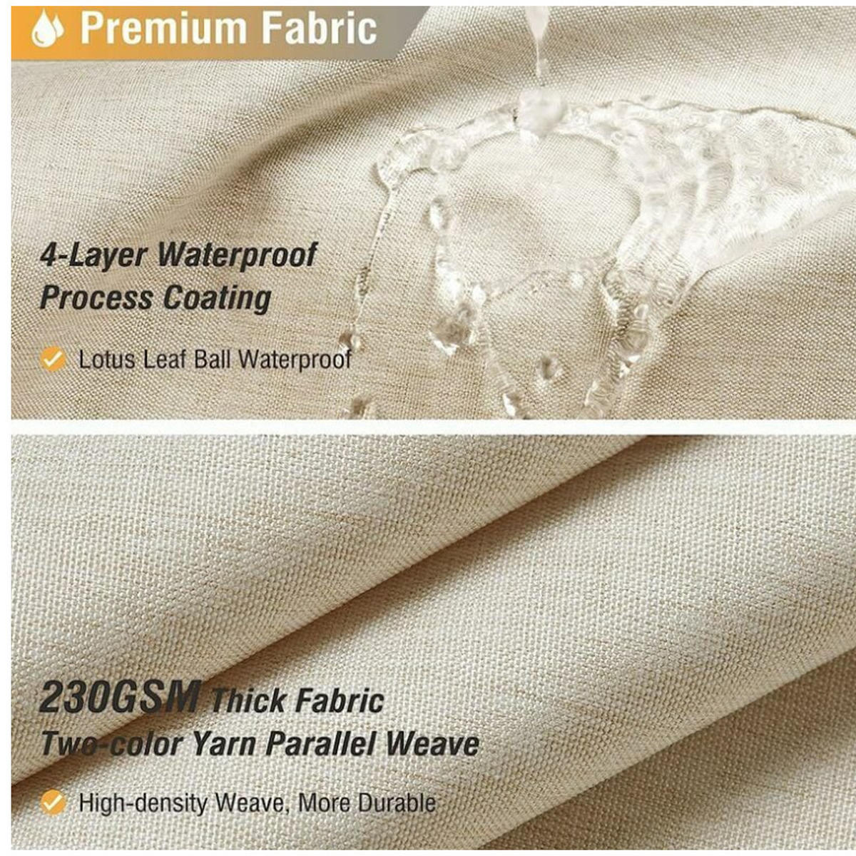 DUSCHVORHANG Polyester wasserdicht dekorativ mit Haken Kunststoff - Beige, Textil (180/180cm) - MCBOSON
