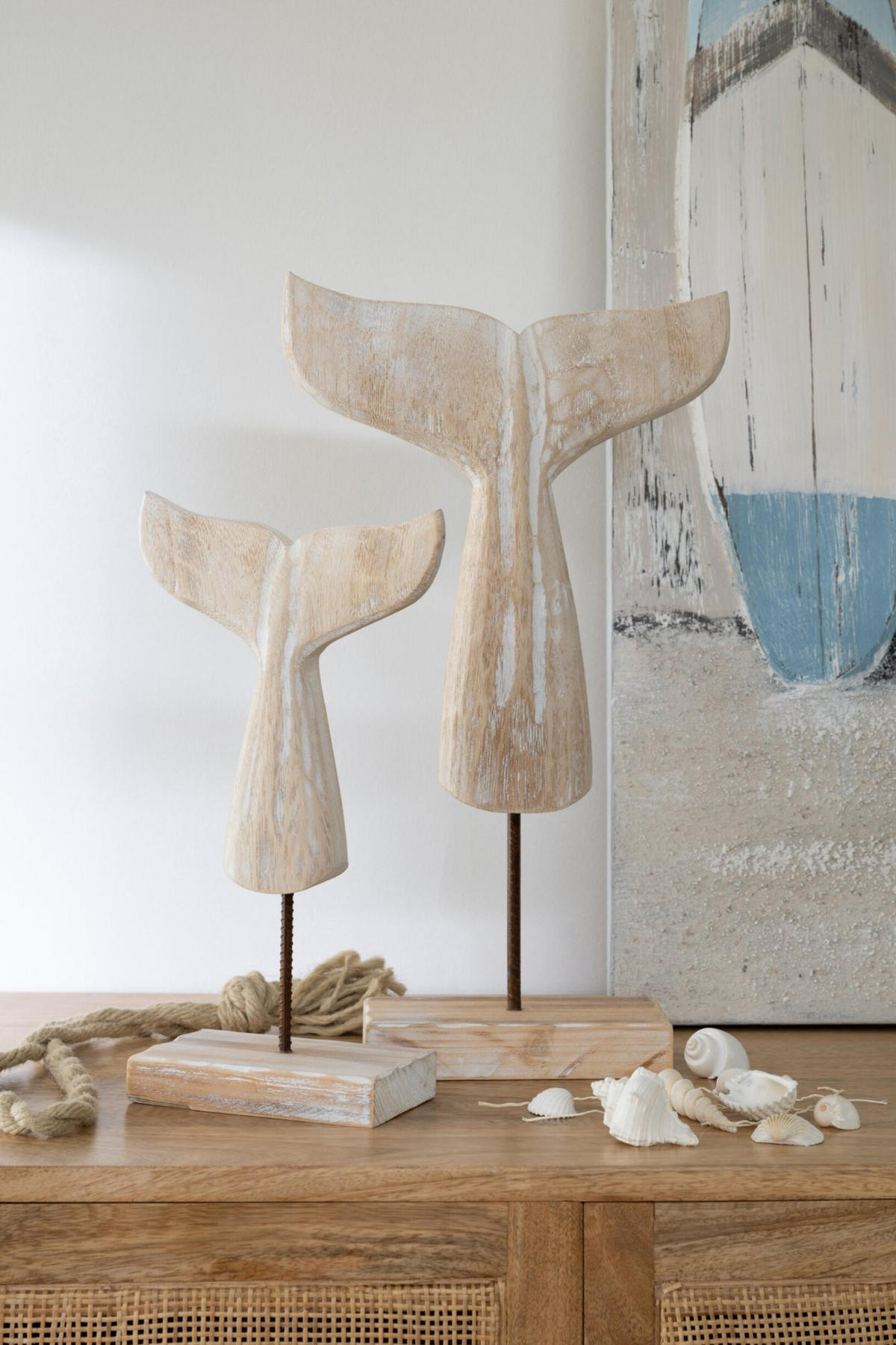 DEKOOBJEKT WAL SCHWANZ - Naturfarben, Holz (9/44/27cm) - J-Line