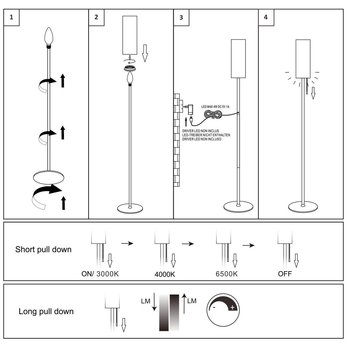 LED-STEHLAMPE Yallaly 151/16/10.5cm - Schwarz, Metall (151/16/10.5cm) - Nettlife