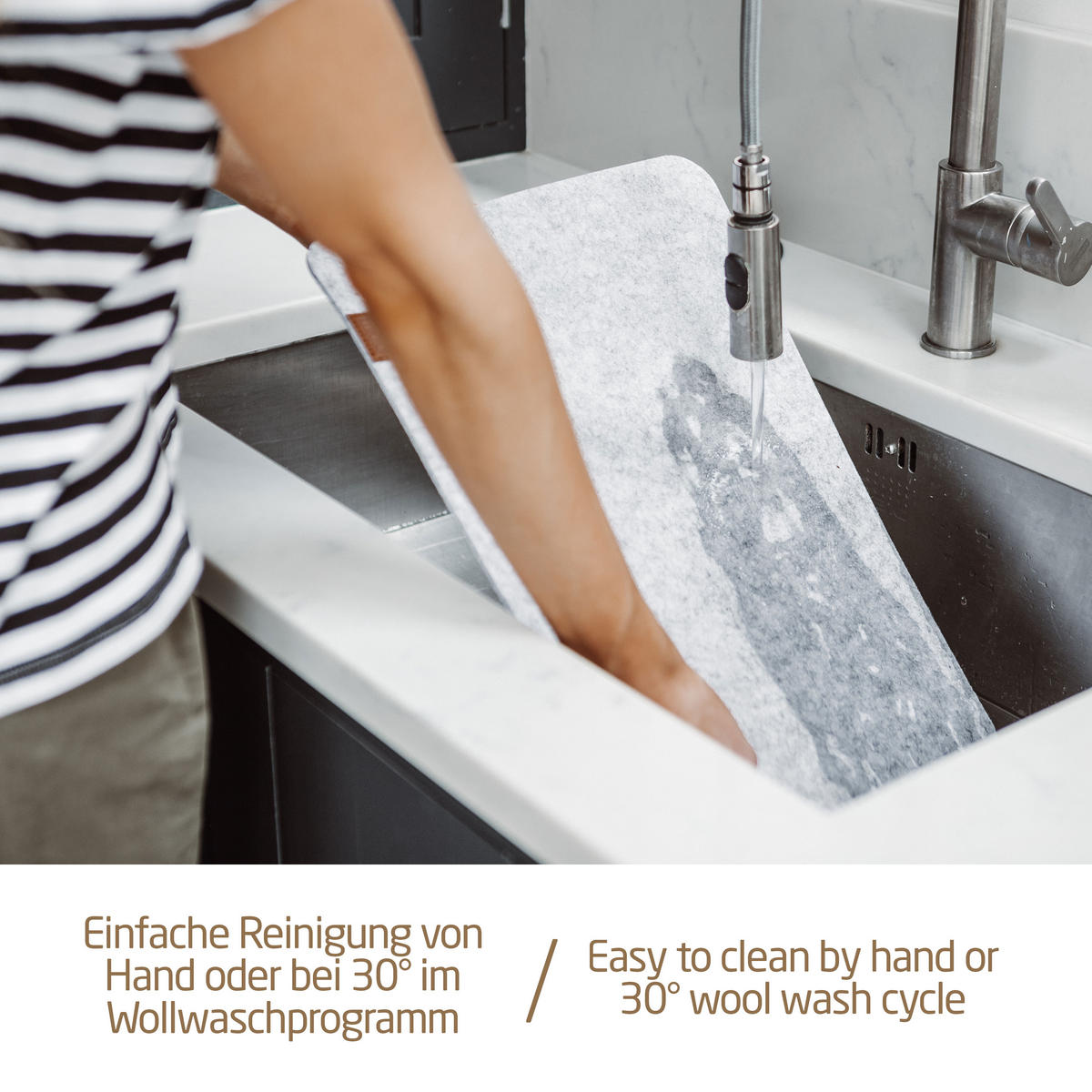 TISCHSETS eckig 6er-Set - Hellgrau, Textil (44/45/3cm) - Miqio Design