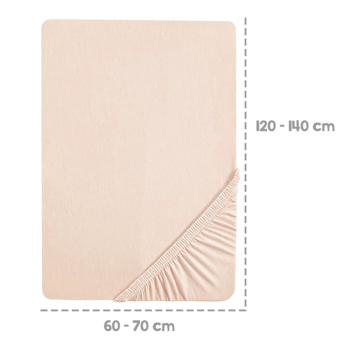 SPANNBETTLAKEN Jersey, 70x140 cm und 60x120 cm - Beige, Textil (70/140cm) - Roba