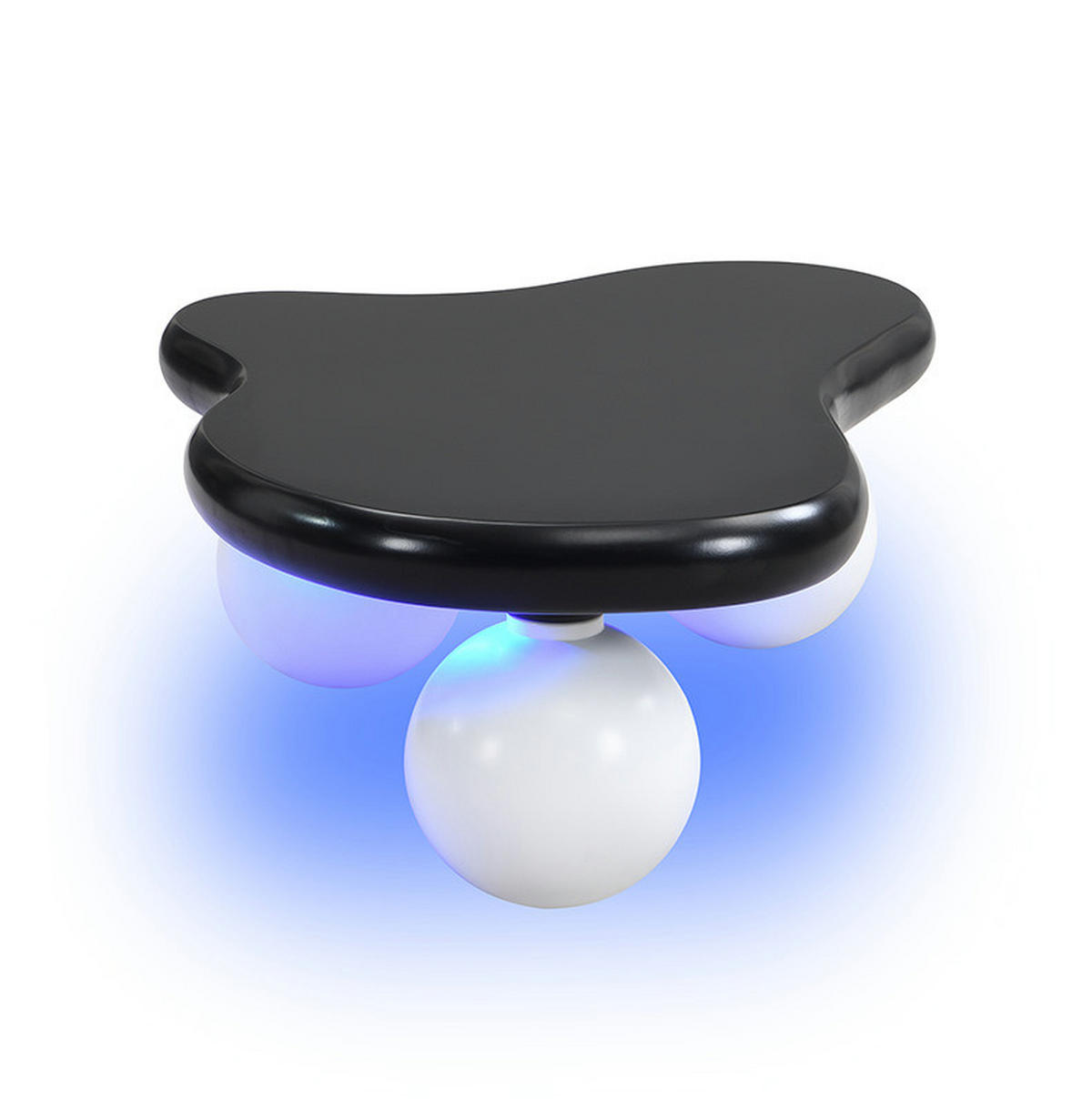 COUCHTISCH 95/62,5 cm mit LED-Beleuchtung in Wolkenform - Schwarz, Holzwerkstoff (95/62.5/32cm) - BEAOK