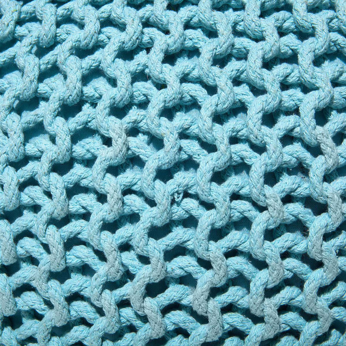 POUF Conrad 40/40/25 cm - Hellblau, Naturmaterialien/Textil (40/25/40cm) - Beliani