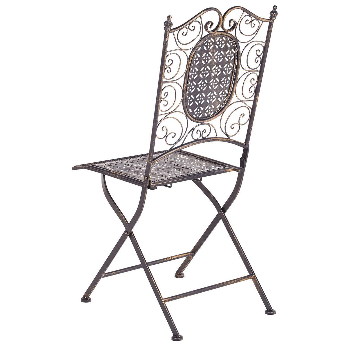 GARTENSTUHL 2er-Set Metall schwarz Bormio - Schwarz, Metall (40/93/60cm) - Beliani