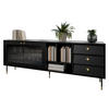 SIDEBOARD Valerio 200 - Goldfarben/Schwarz, Holzwerkstoff/Kunststoff (200/75/39cm) - MIRJAN24
