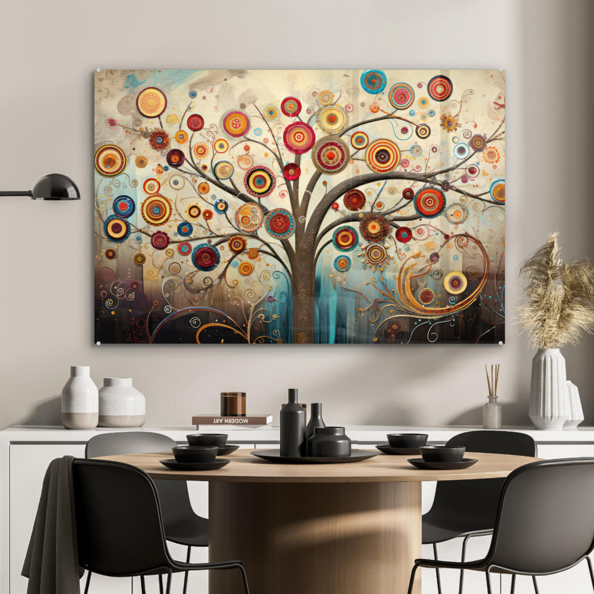 ACRYLGLASBILD Baum - Baum des Lebens - Farbe 90x60 cm - Braun, Glas (90/60cm) - MuchoWow