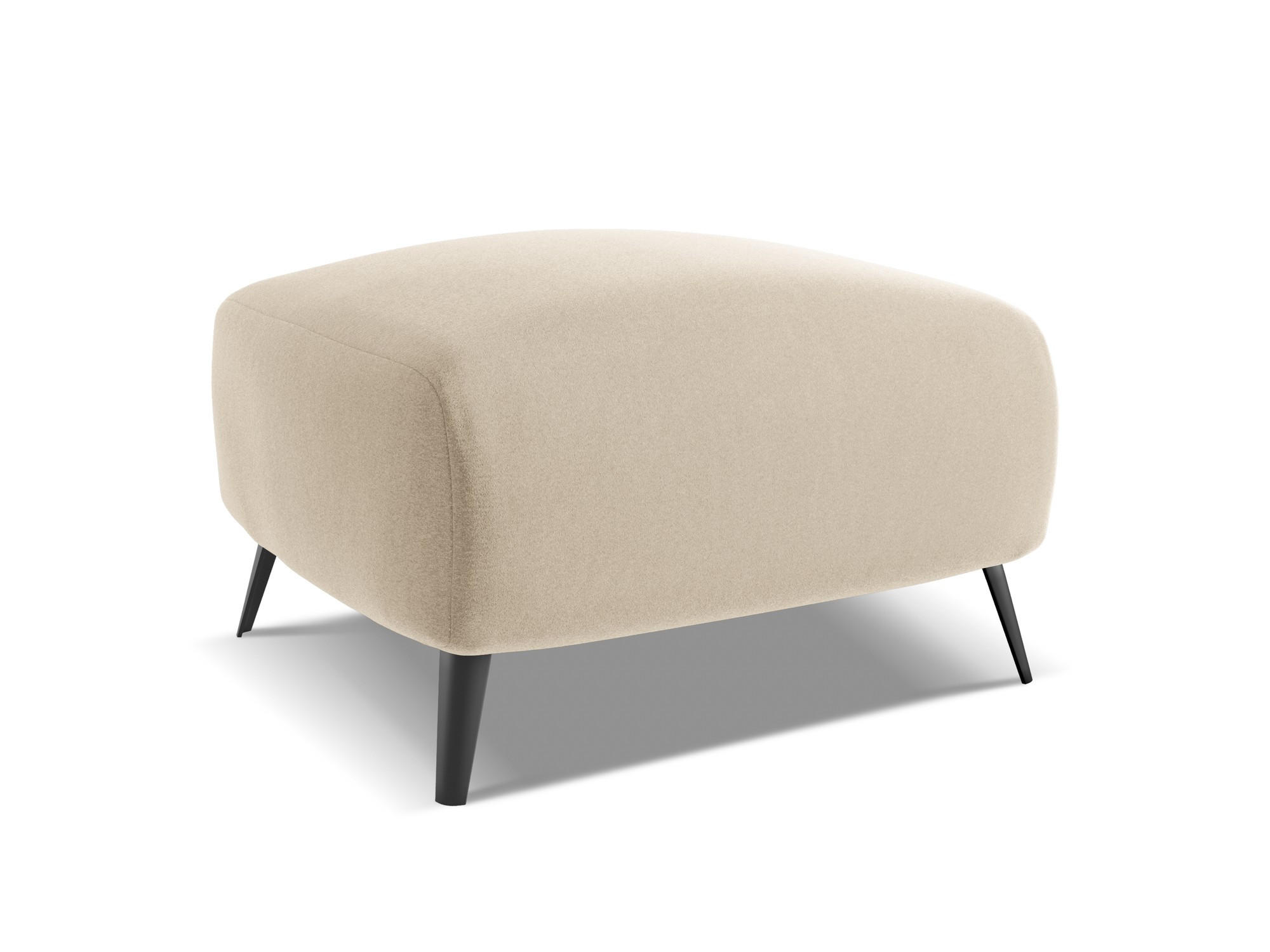 POUF Samt Stoff Beige - Beige/Creme, Textil/Metall (65/44/65cm) - Makamii