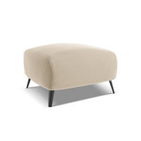 POUF Samt Stoff Beige - Beige/Creme, Textil/Metall (65/44/65cm) - Makamii