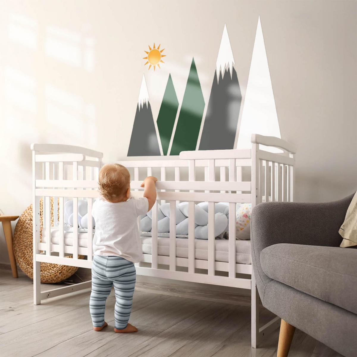 WANDAUFKLEBER 80x129cm - Gebirge - Multicolor, Kunststoff (80/129/0.1cm) - Wallfluent