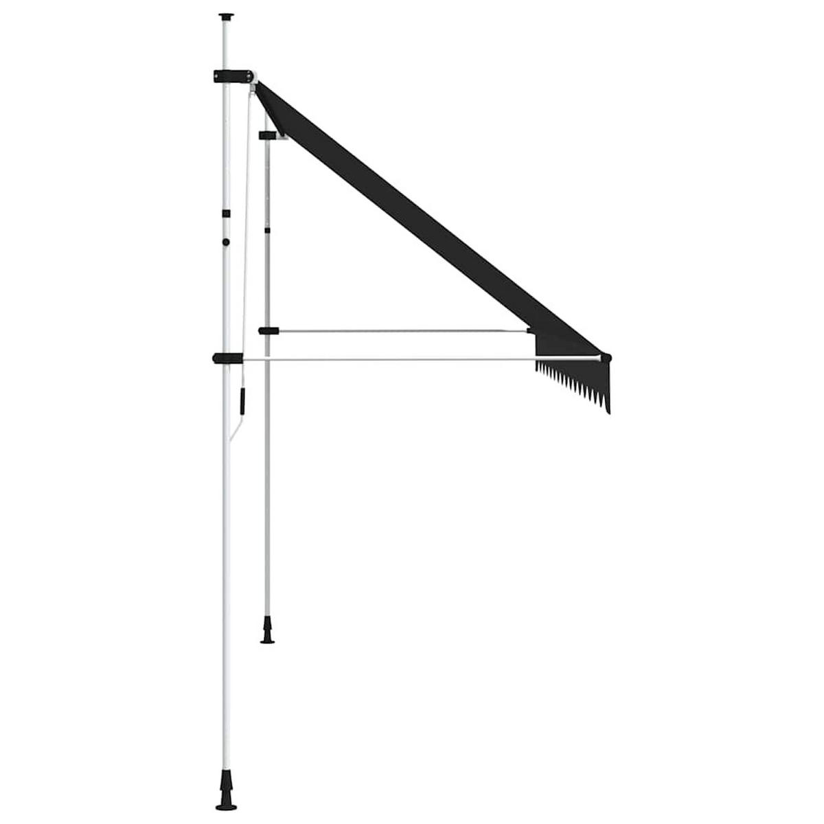 EINZIEHBARE Markise Handbetrieben 400 cm Anthrazit - Anthrazit, Textil (400/1/1cm) - furnicato