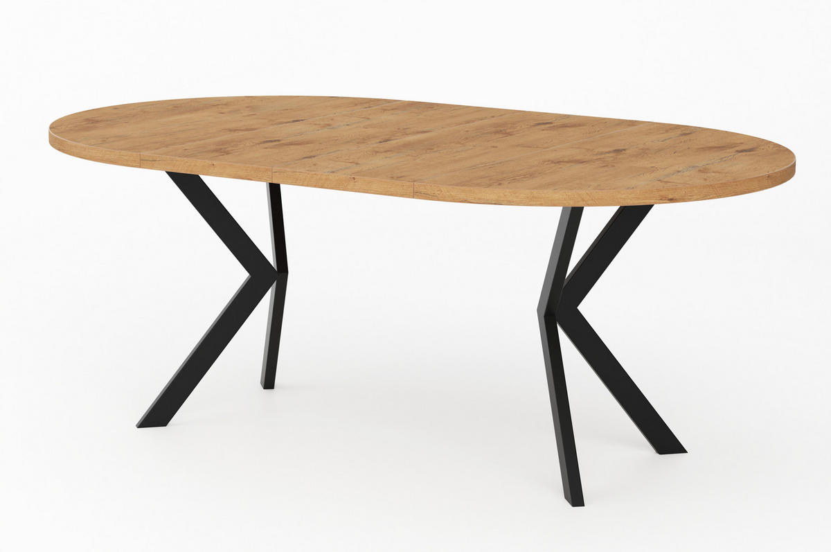 ESSTISCHE EDEN - Wildeiche/Schwarz, Holzwerkstoff (120/120/76cm) - Meblini