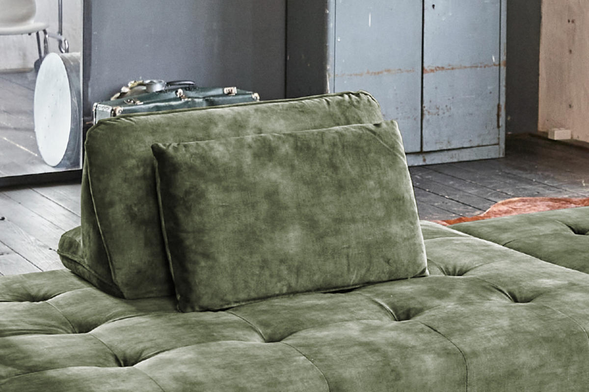 RÜCKENKISSEN WIOLO Grün Velvet - Grün, Textil (80/46cm) - KAWOLA