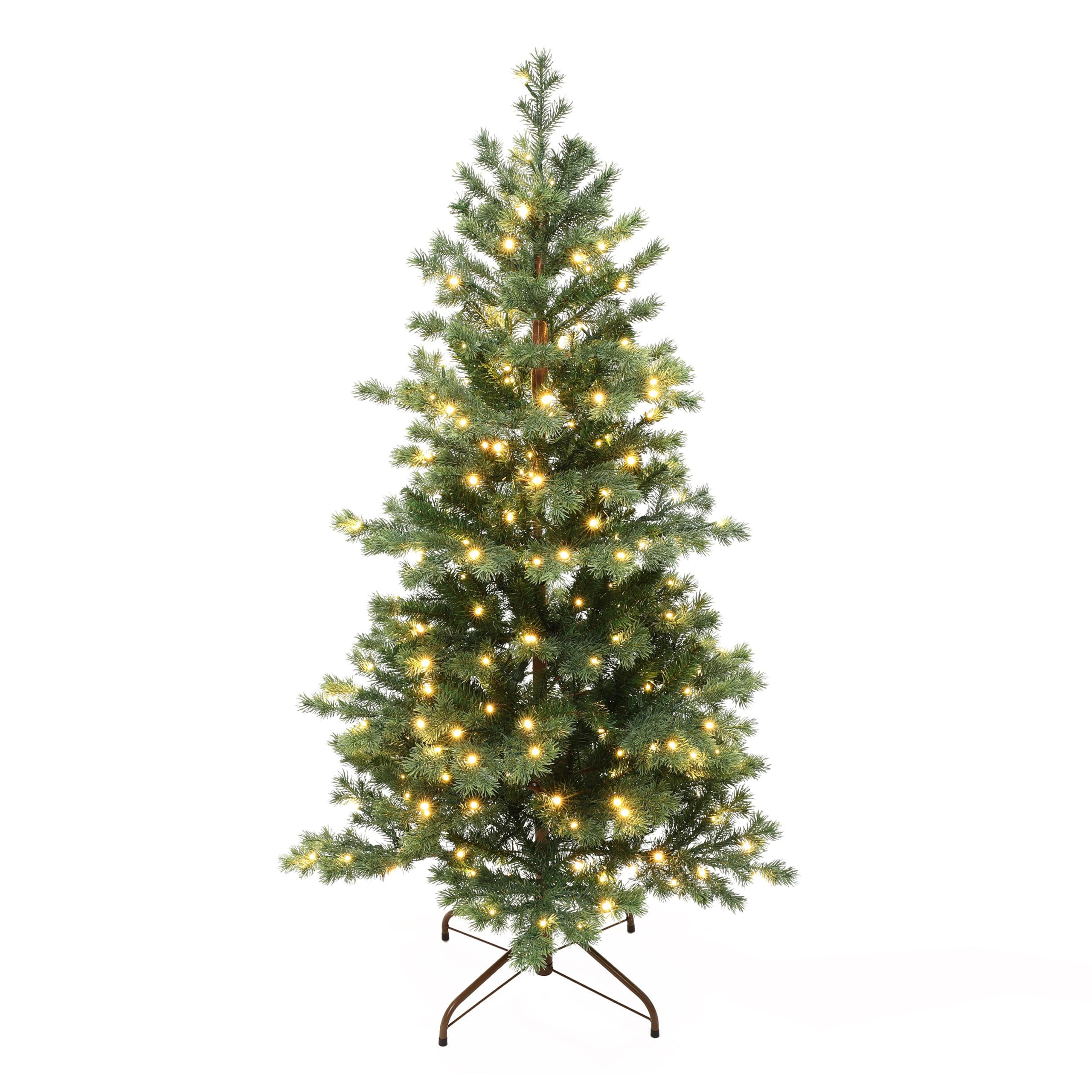 WEIHNACHTSBAUM 150 cm mit Beleuchtung, 1.068 PE-/PVC-Spitzen，250 LEDs - Grün, Kunststoff (150cm) - Hometopia