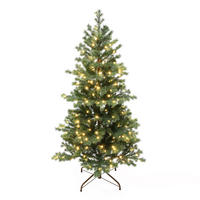 WEIHNACHTSBAUM 150 cm mit Beleuchtung, 1.068 PE-/PVC-Spitzen，250 LEDs - Grün, Kunststoff (150cm) - Hometopia