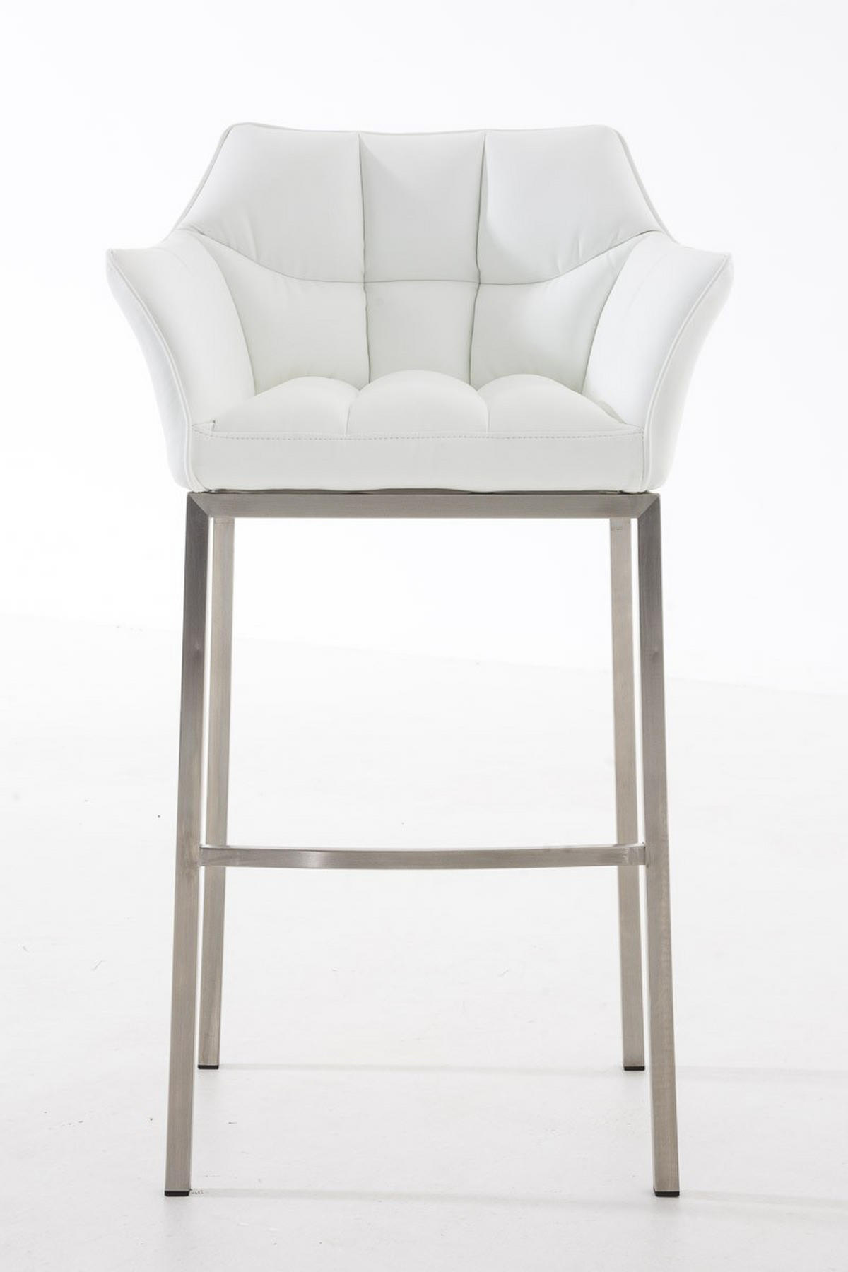 BARHOCKER Damaso 110x64x48 cm weiß - Weiß, Leder (64/110/48cm) - furnicato