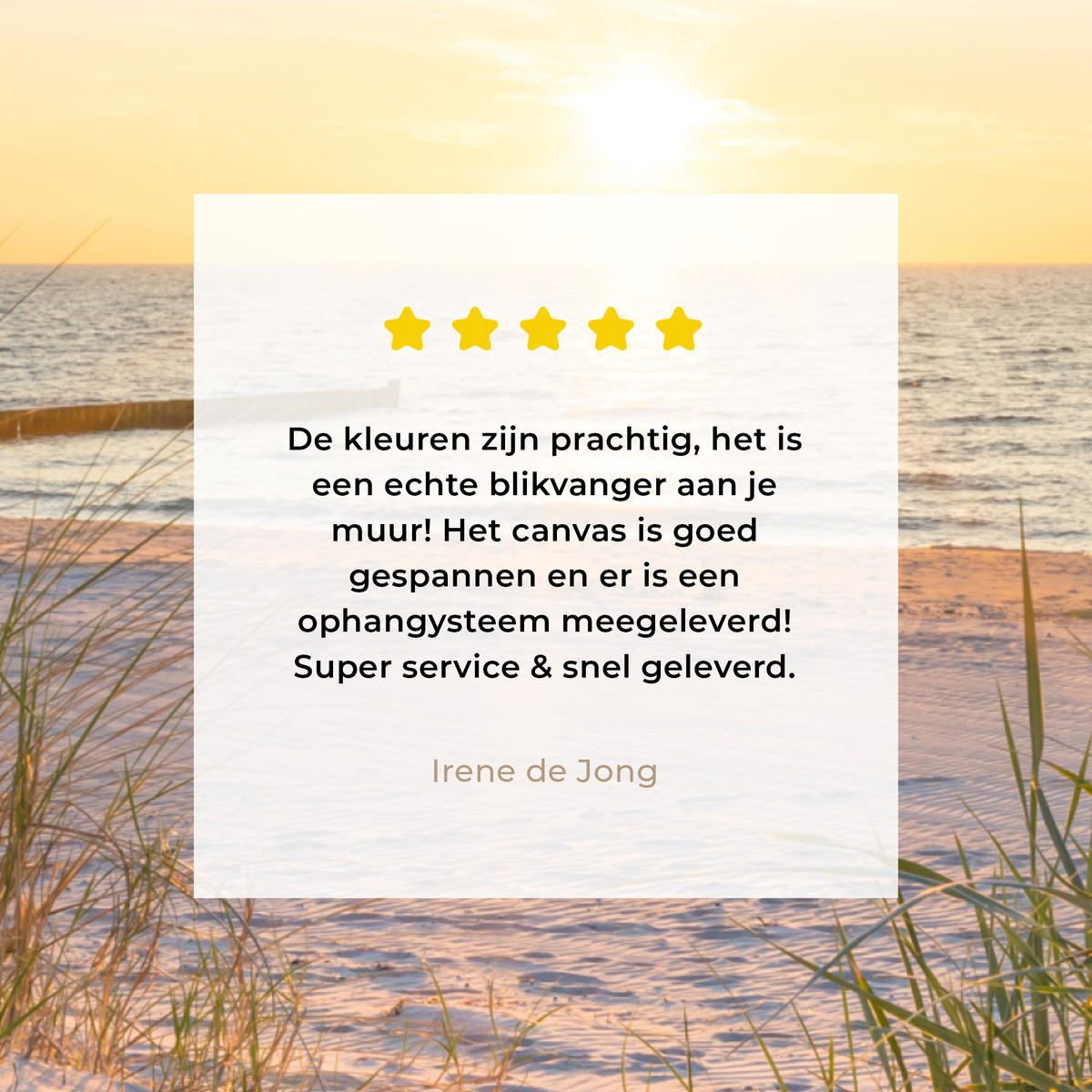 LEINWANDBILD Strand - Sonne - Düne - Gras - Sand - Horizont Deko Groß 90x90 cm - Hellblau, Textil (90/90cm) - MuchoWow