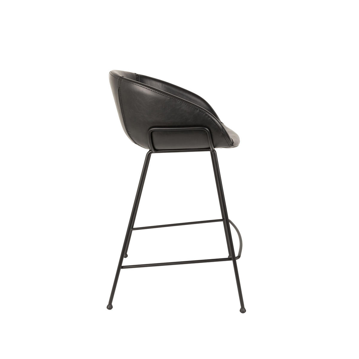 BARHOCKER Feston Rückenlehne 65 cm Schwarz - 2 er Set - Schwarz, Kunststoff (54.5/88.5/53cm) - Zuiver