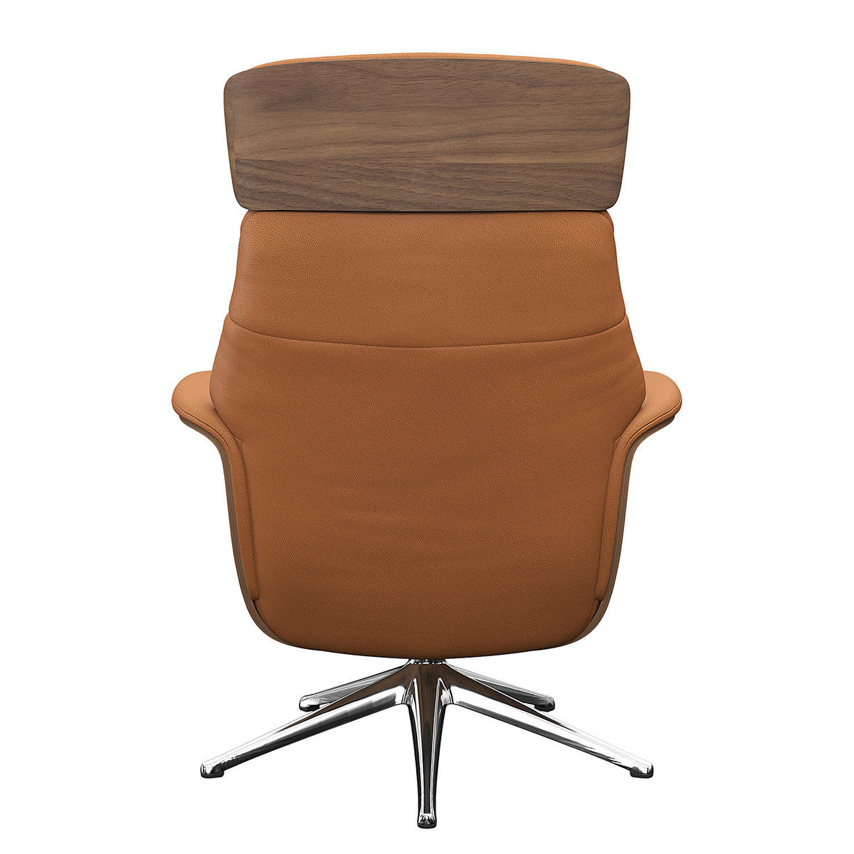 RELAXSESSEL - Echtleder - Chromfarben/Cognac, Leder/Metall (83/110/83cm) - home24