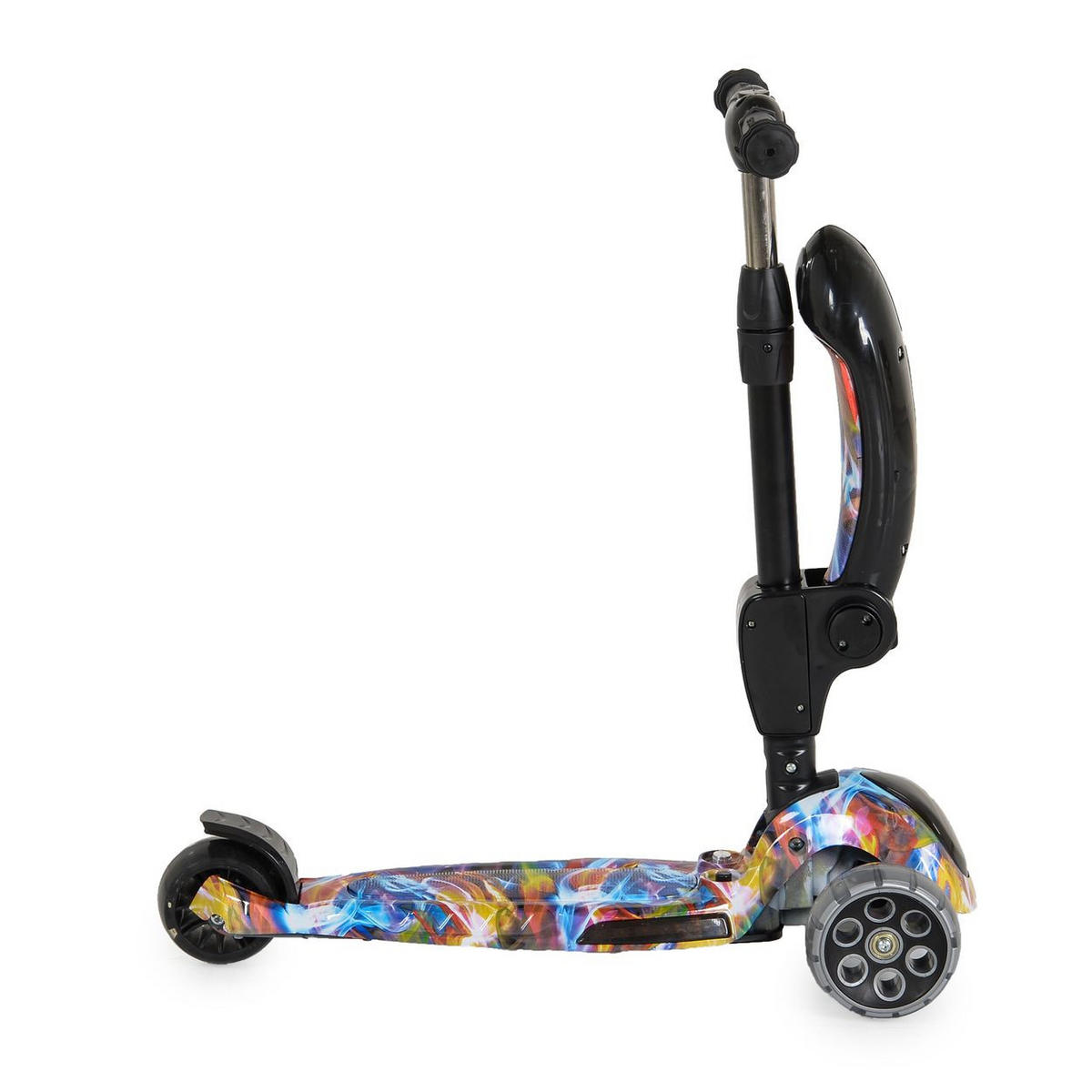 KINDERROLLER Rumble Sitz Musik bunt Lichter, höhenverstellbar, PU-Leuchträder - Multicolor, Metall (60/29/77cm)
