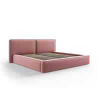 BETT mit Bettkasten und Kopfteil Jodie aus Samt rosa 200x200cm - Pink, Textil (200/200cm) - Micadoni