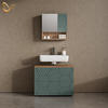 BADMÖBEL-SET Ronco Grün/Goldkraft Eiche 2 Teile - Eiche Wotan/Grün, Holzwerkstoff (80/58/41cm) - Livinity®