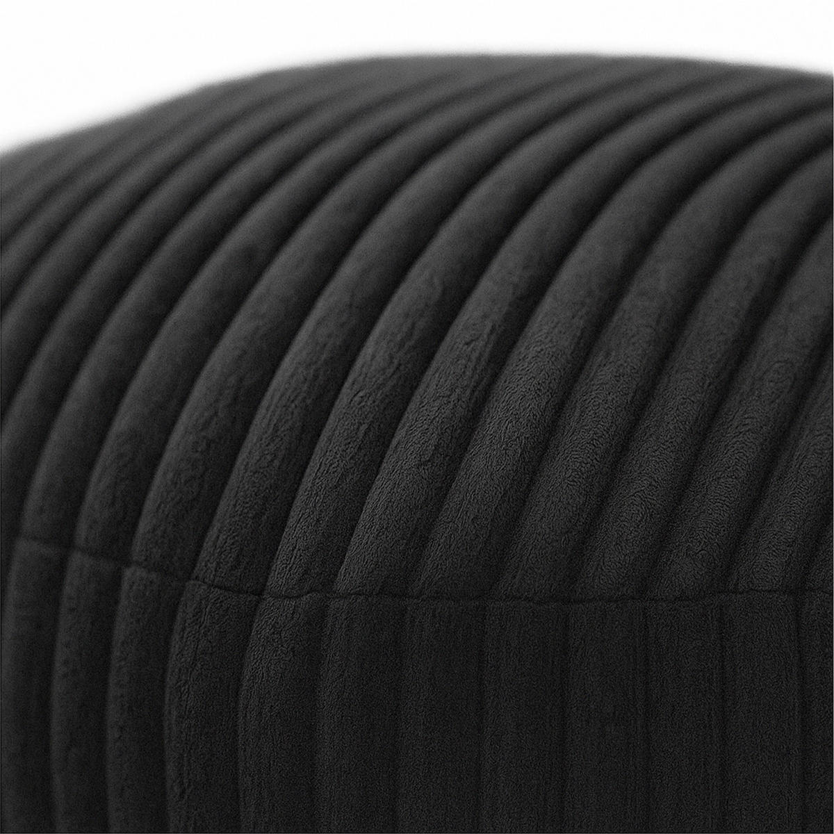 CORD-POUF - Schwarz, Kunststoff/Textil (35/25/35cm) - Relaxdays