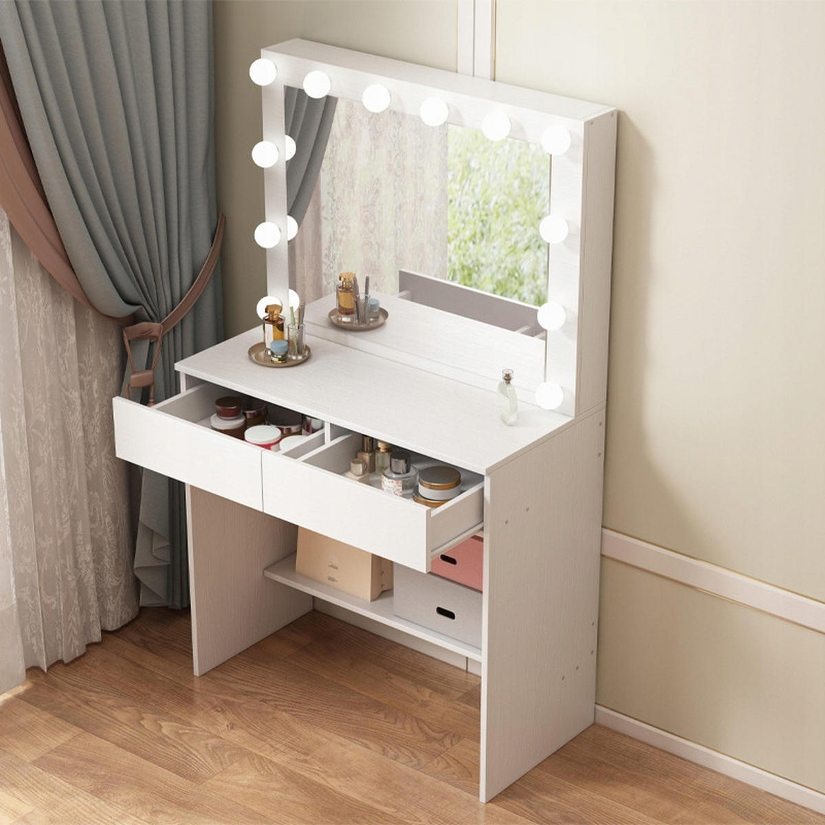 FRISIERTISCH, Weiß, 80/140/40 cm - Weiß, Holzwerkstoff (80/140/40cm)