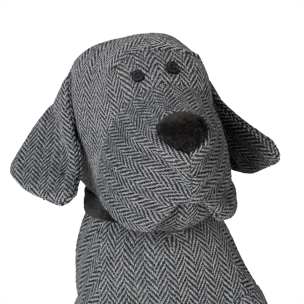 DÖRRSTOPP Grå Svart Hund 28 cm - Grå, Textil/Naturmaterial (17/19cm) - Relaxdays