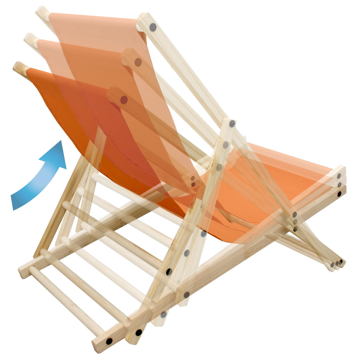 LIEGESTUHL Orange - Orange, Holz (52/83/117cm) - ECD-Germany