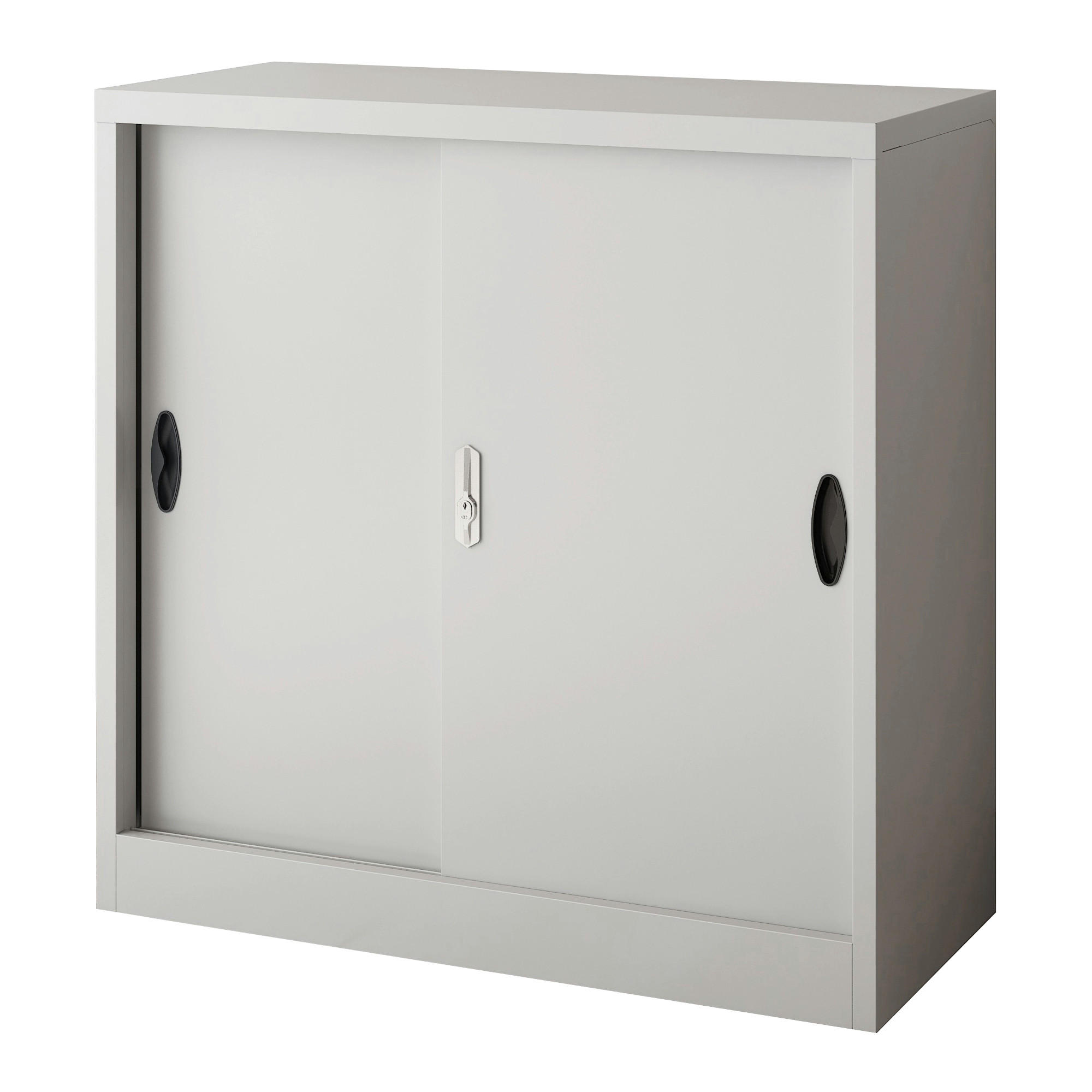 AKTENSCHRANK Rieti - Hellgrau, Metall (90/90/40cm) - [en.casa]