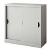AKTENSCHRANK Rieti - Hellgrau, Metall (90/90/40cm) - [en.casa]