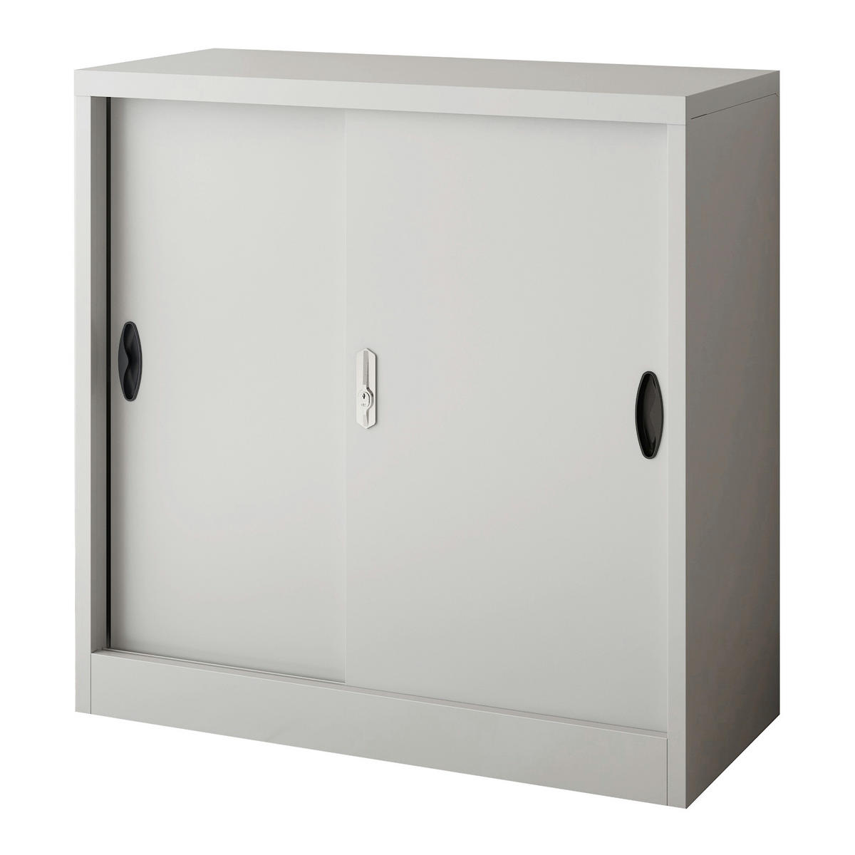 AKTENSCHRANK Rieti - Hellgrau, Metall (90/90/40cm) - [en.casa]