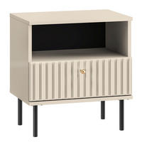 NACHTTISCH Caletto Beige 50 cm - Beige/Goldfarben, Holzwerkstoff/Metall (50/53/34cm) - Selsey