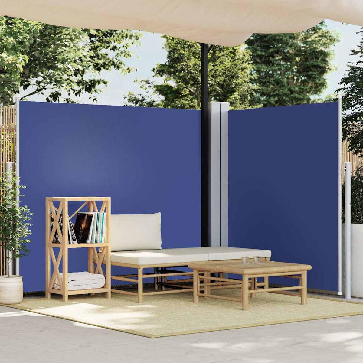 SEITENMARKISE Ausziehbar Blau 180x600 cm - Blau, Textil (600/180/600cm) - furnicato