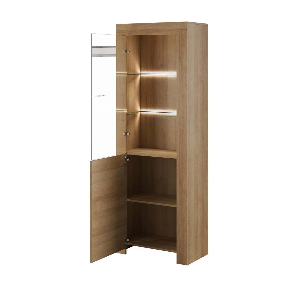 VITRINE in Eichefarben - Eichefarben, Holzwerkstoff (70/197/37cm) - MASSENO
