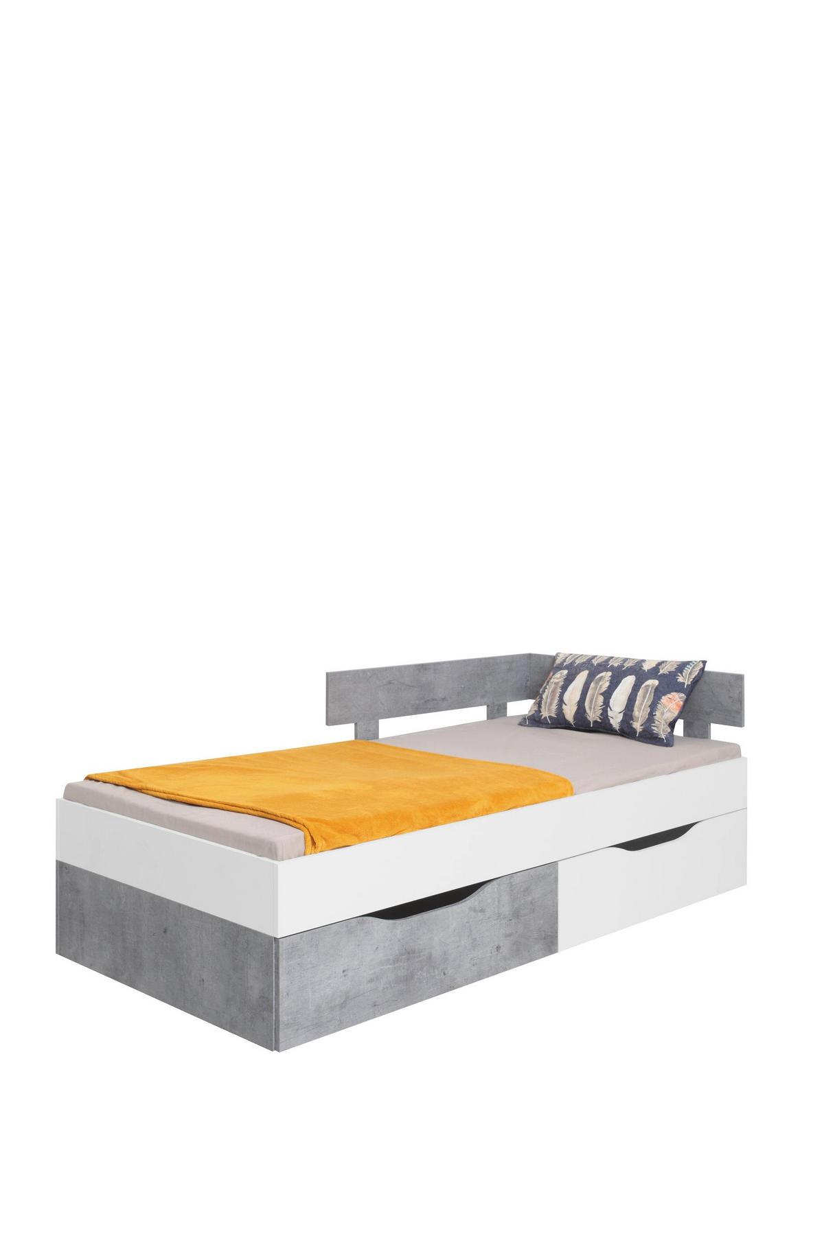 SCHLAFZIMMER Set 7-tlg. SIGMA System – Weiß / Grau - Weiß, Holzwerkstoff (90/190/90cm) - hi-markt
