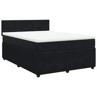 BOXSPRINGBETT Mit Matratze Schwarz 140/200 Cm Samt - Schwarz, Textil (140/200cm) - vidaXL