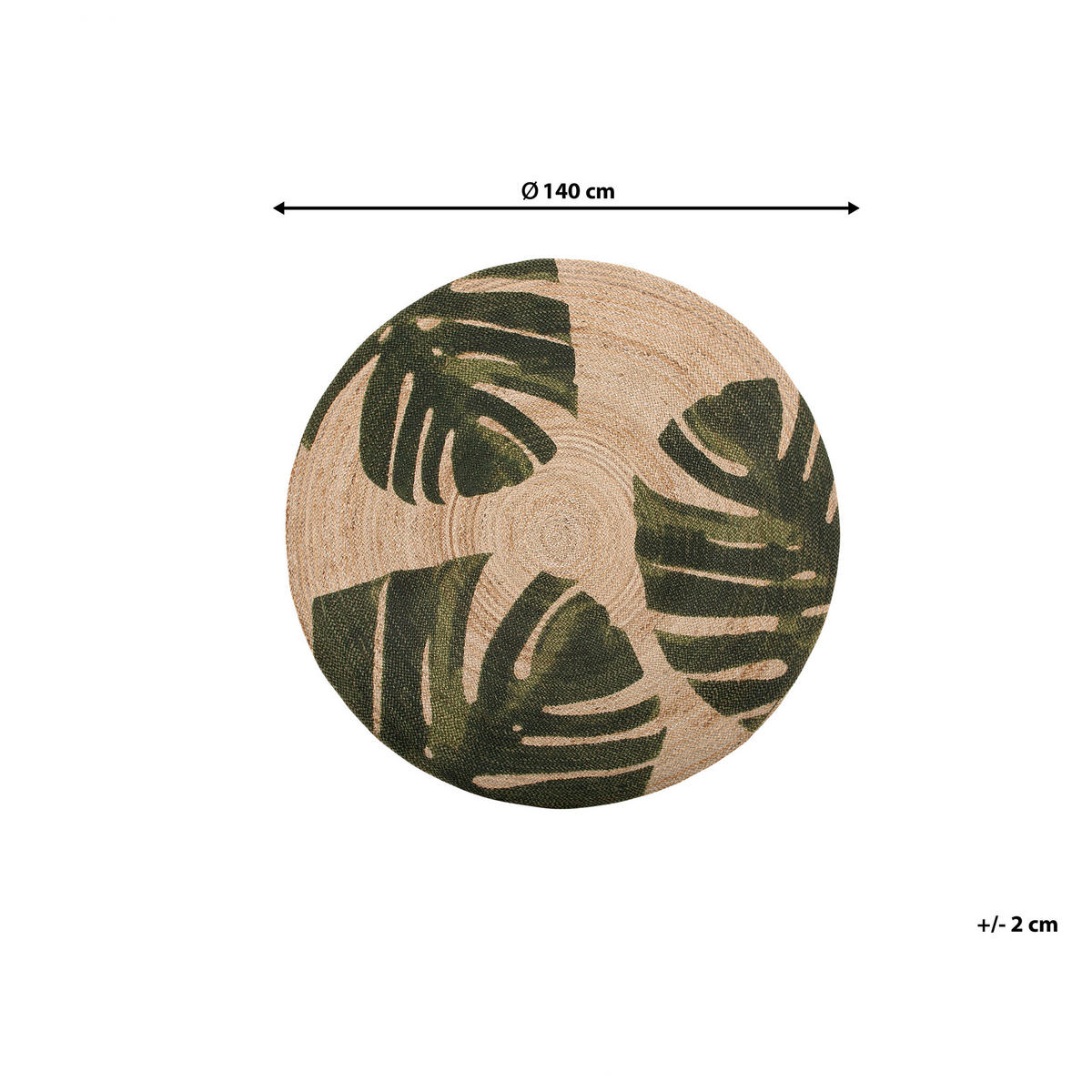 TEPPICH geflochten Incik 140/140 cm - Beige, Naturmaterialen (140/140cm) - Beliani