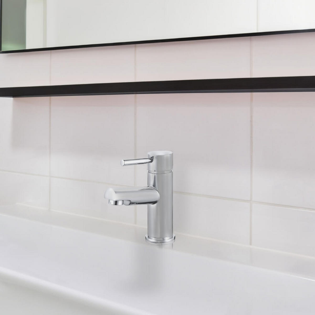 WASCHTISCHARMATUR FLOWY – Chrome - Chromfarben, Metall (5.2/15/11cm) - Home Deluxe