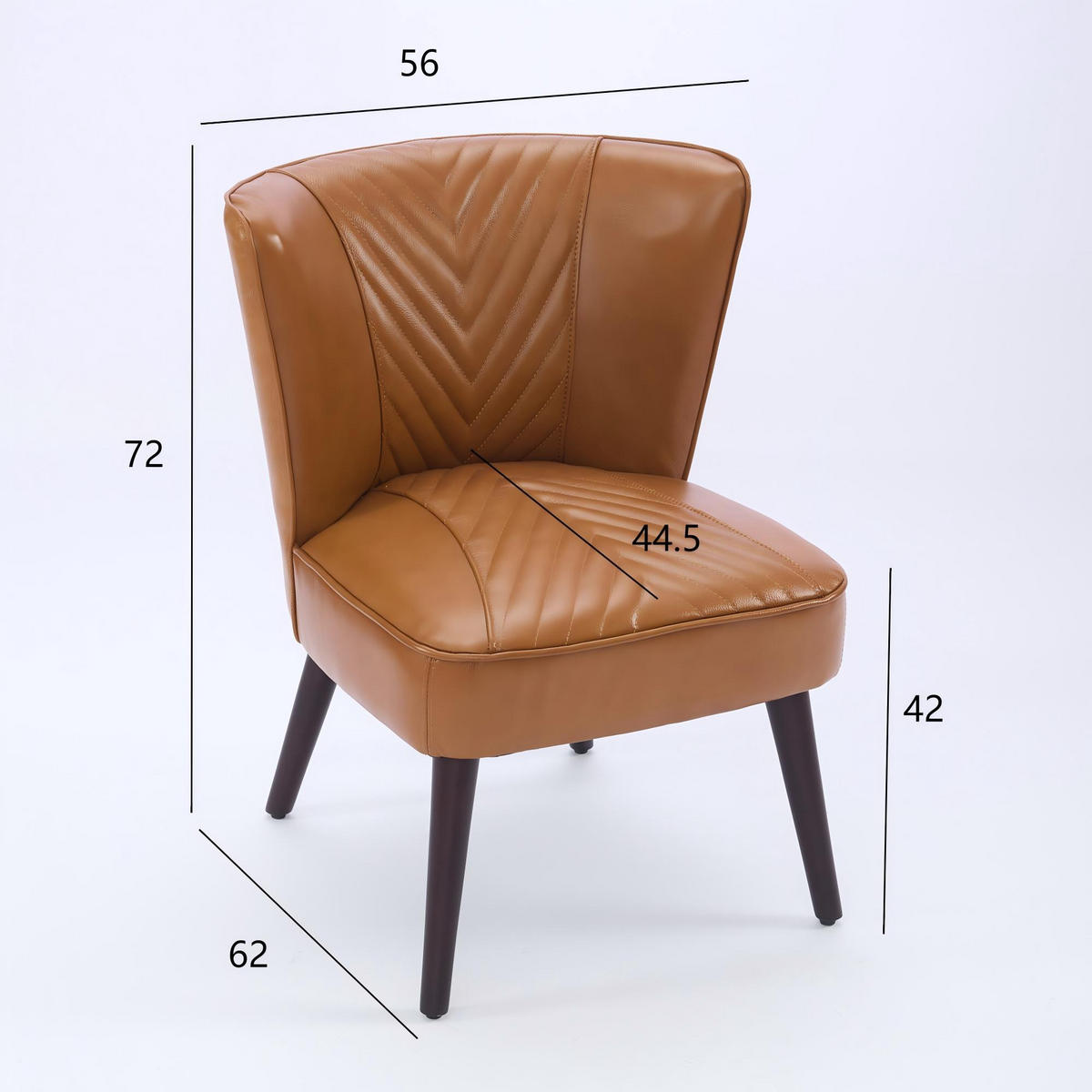 STUHL Echtleder ohne Armlehnen, DE-42325, Hellbraun - Hellbraun, Holzwerkstoff (62/72/56cm) - ComfortXL