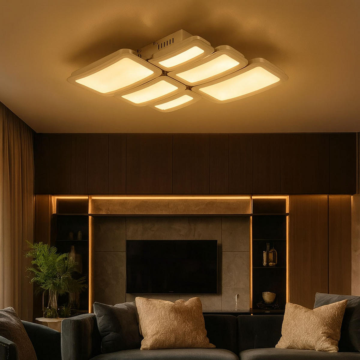 LED DECKENLEUCHTE Chrom Silber - Silberfarben, Metall (45.5/41/7.1cm) - Wofi