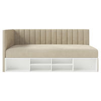 JUGENDBETT Ventrio Graubeige Easy-Clean-Samtbezug 90x200 cm - Taupe, Holz/Textil (90/200cm) - Selsey