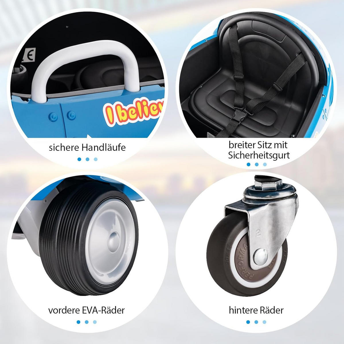 ELEKTROAUTO Kinder Blau - Blau, Kunststoff (100/62/124cm) - COSTWAY