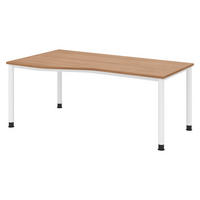 SCHREIBTISCH Serie-H 100/180/74 cm in Nussbaumfarben/Weiß - Nussbaumfarben/Weiß, Holzwerkstoff (100/180/74cm) - bümö