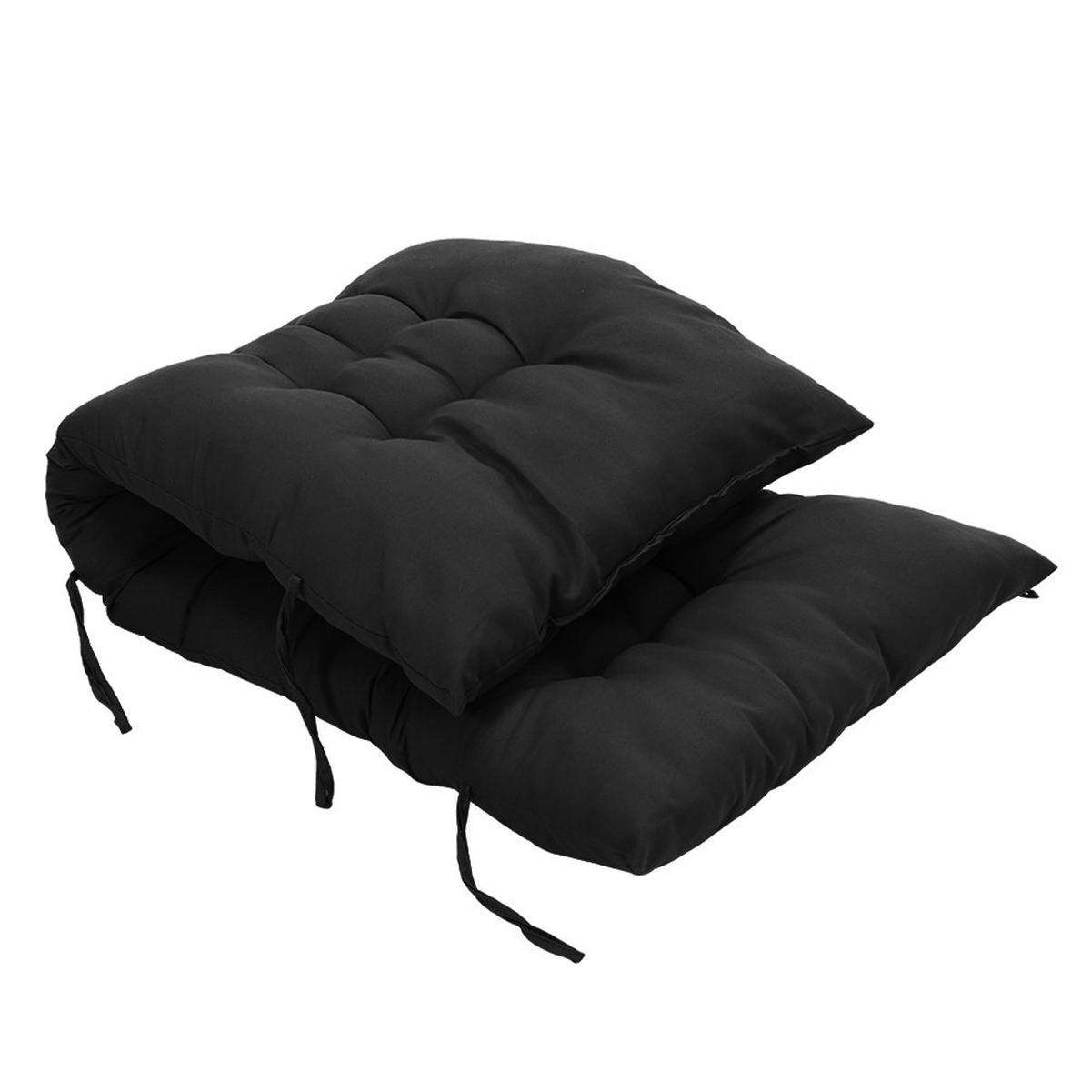 LIEGESTUHLKISSEN aus Baumwollmischung in Schwarz Dickes, weiches und bequemes für den Außenbereich - Schwarz, Textil (40/110cm) - Livingandhome