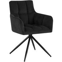 ARMLEHNENSTUHL Cord Schwarz - Schwarz, Textil/Metall (59/87/59cm) - CLP