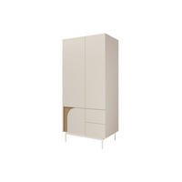 KLEIDERSCHRANK CARLO 01 92/195/60 cm in Macadamia / Frühlingseiche - Kaschmir, Holzwerkstoff (92/195/60cm) - Deine Möbel 24